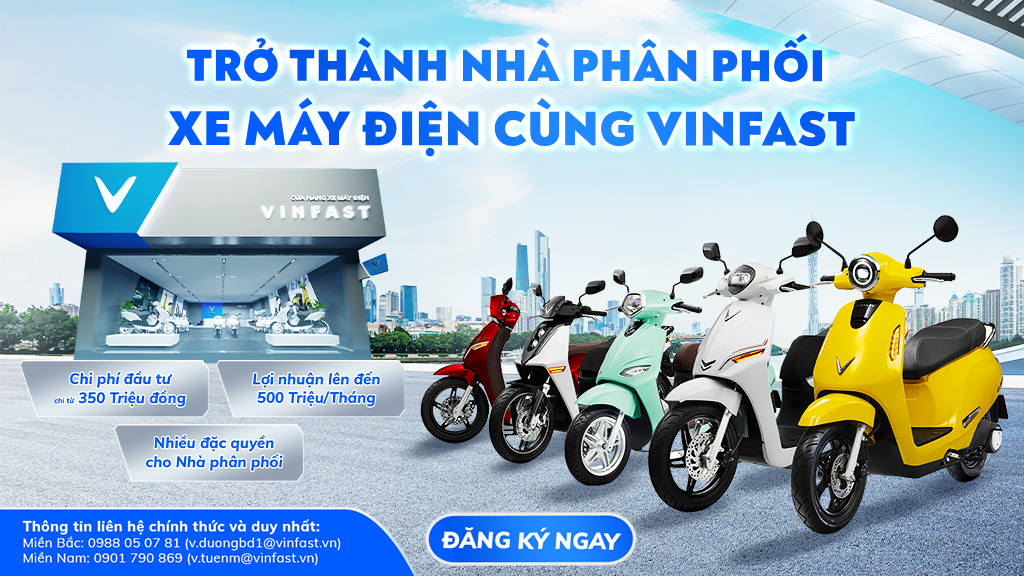 VinFast tuyển Nhà phân phối xe máy điện trên toàn quốc 2024